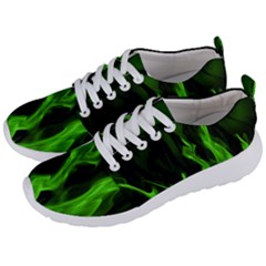 Smoke Flame Abstract Green Men s Lightweight Sports Shoes