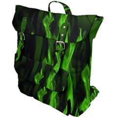 Smoke Flame Abstract Green Buckle Up Backpack by HermanTelo