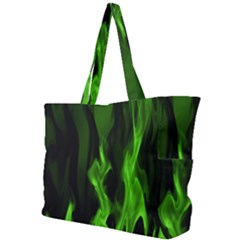 Smoke Flame Abstract Green Simple Shoulder Bag