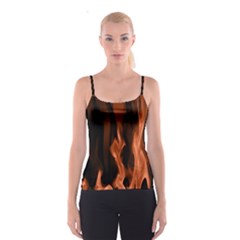 Smoke Flame Abstract Orange Red Spaghetti Strap Top