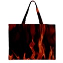 Smoke Flame Abstract Orange Red Zipper Mini Tote Bag View1