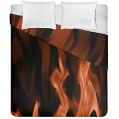 Smoke Flame Abstract Orange Red Duvet Cover Double Side (california King Size)