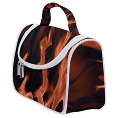 Smoke Flame Abstract Orange Red Satchel Handbag