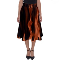 Smoke Flame Abstract Orange Red Perfect Length Midi Skirt by HermanTelo