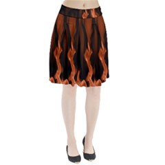 Smoke Flame Abstract Orange Red Pleated Skirt by HermanTelo