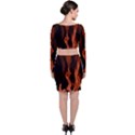 Smoke Flame Abstract Orange Red Top and Skirt Sets View2