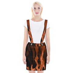 Smoke Flame Abstract Orange Red Braces Suspender Skirt