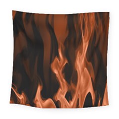 Smoke Flame Abstract Orange Red Square Tapestry (large) by HermanTelo