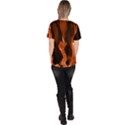 Smoke Flame Abstract Orange Red Women s V-Neck Scrub Top View4