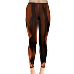 Smoke Flame Abstract Orange Red Inside Out Leggings