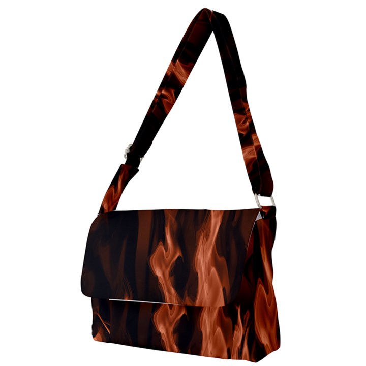 Smoke Flame Abstract Orange Red Full Print Messenger Bag