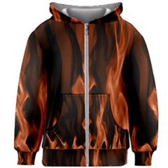 Smoke Flame Abstract Orange Red Kids  Zipper Hoodie Without Drawstring