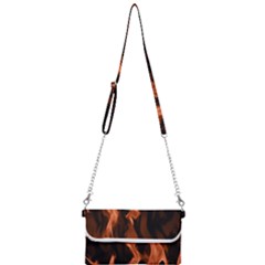 Smoke Flame Abstract Orange Red Mini Crossbody Handbag