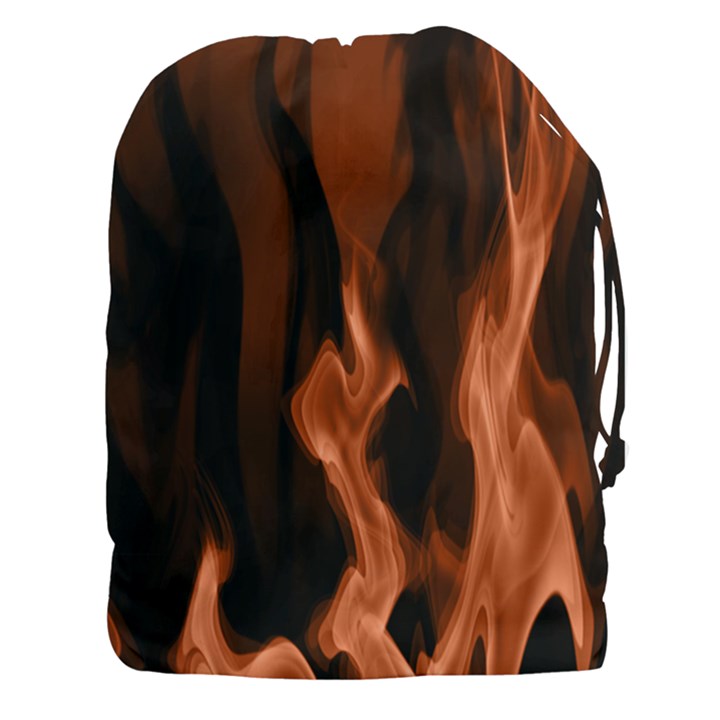 Smoke Flame Abstract Orange Red Drawstring Pouch (XXXL)