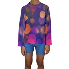 Seamless Pattern Design Tiling Kids  Long Sleeve Swimwear