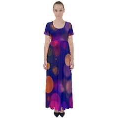 Seamless Pattern Design Tiling High Waist Short Sleeve Maxi Dress