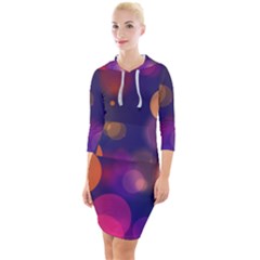 Seamless Pattern Design Tiling Quarter Sleeve Hood Bodycon Dress