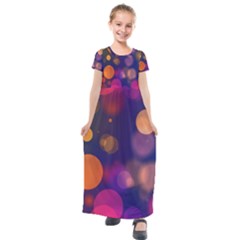 Seamless Pattern Design Tiling Kids  Short Sleeve Maxi Dress