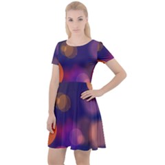 Seamless Pattern Design Tiling Cap Sleeve Velour Dress 