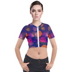 Seamless Pattern Design Tiling Short Sleeve Cropped Jacket