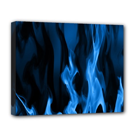 Smoke Flame Abstract Blue Deluxe Canvas 20  X 16  (stretched)