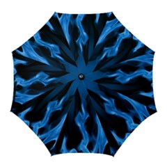 Smoke Flame Abstract Blue Golf Umbrellas