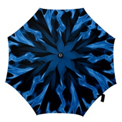 Smoke Flame Abstract Blue Hook Handle Umbrellas (medium)