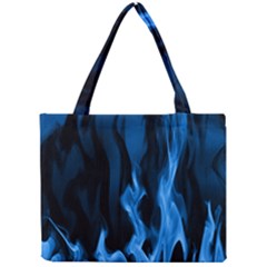 Smoke Flame Abstract Blue Mini Tote Bag