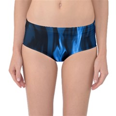 Smoke Flame Abstract Blue Mid-waist Bikini Bottoms