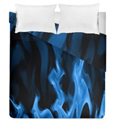 Smoke Flame Abstract Blue Duvet Cover Double Side (queen Size)