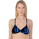 Smoke Flame Abstract Blue Reversible Tri Bikini Top View1