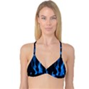 Smoke Flame Abstract Blue Reversible Tri Bikini Top View3