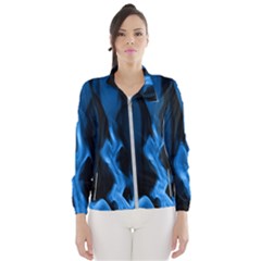 Smoke Flame Abstract Blue Women s Windbreaker by HermanTelo