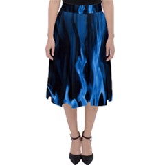 Smoke Flame Abstract Blue Classic Midi Skirt