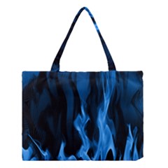 Smoke Flame Abstract Blue Medium Tote Bag