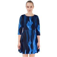 Smoke Flame Abstract Blue Smock Dress