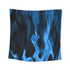 Smoke Flame Abstract Blue Square Tapestry (small)