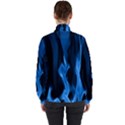 Smoke Flame Abstract Blue Women s High Neck Windbreaker View2