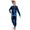 Smoke Flame Abstract Blue Kids  Long Sleeve Set  View1