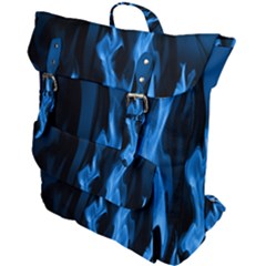 Smoke Flame Abstract Blue Buckle Up Backpack