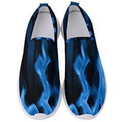 Smoke Flame Abstract Blue Men s Slip On Sneakers by HermanTelo