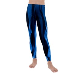 Smoke Flame Abstract Blue Kids  Lightweight Velour Leggings