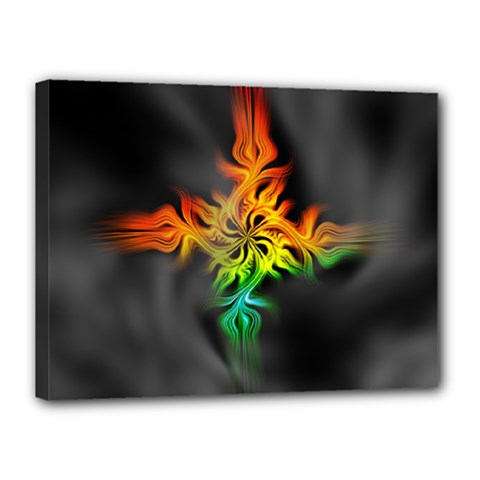 Smoke Rainbow Abstract Fractal Canvas 16  X 12  (stretched)