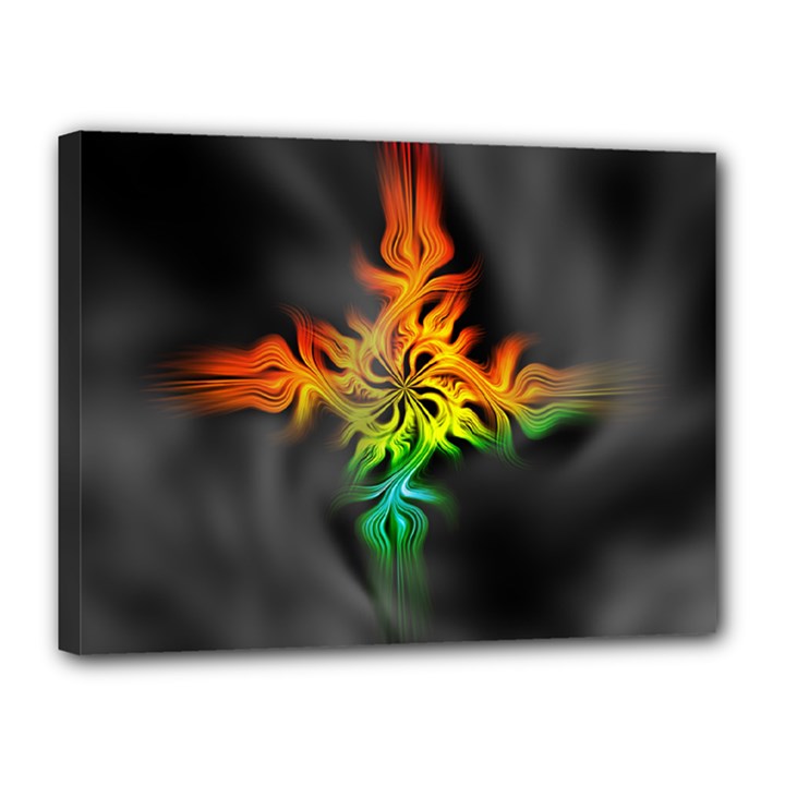 Smoke Rainbow Abstract Fractal Canvas 16  x 12  (Stretched)