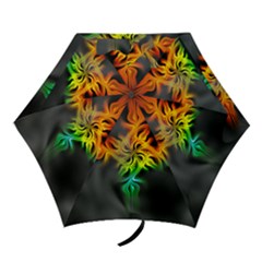 Smoke Rainbow Abstract Fractal Mini Folding Umbrellas