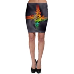 Smoke Rainbow Abstract Fractal Bodycon Skirt