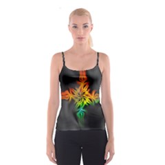 Smoke Rainbow Abstract Fractal Spaghetti Strap Top