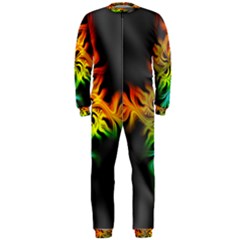 Smoke Rainbow Abstract Fractal Onepiece Jumpsuit (men) 