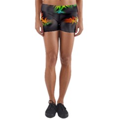 Smoke Rainbow Abstract Fractal Yoga Shorts