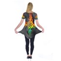 Smoke Rainbow Abstract Fractal Short Sleeve Tunic  View2